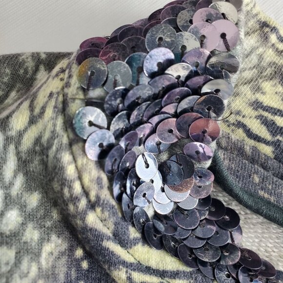 Animale Women's Multicolor Bomber Jacket Animal Print Sequin Size Medium (C-8) - Picture 4 of 15